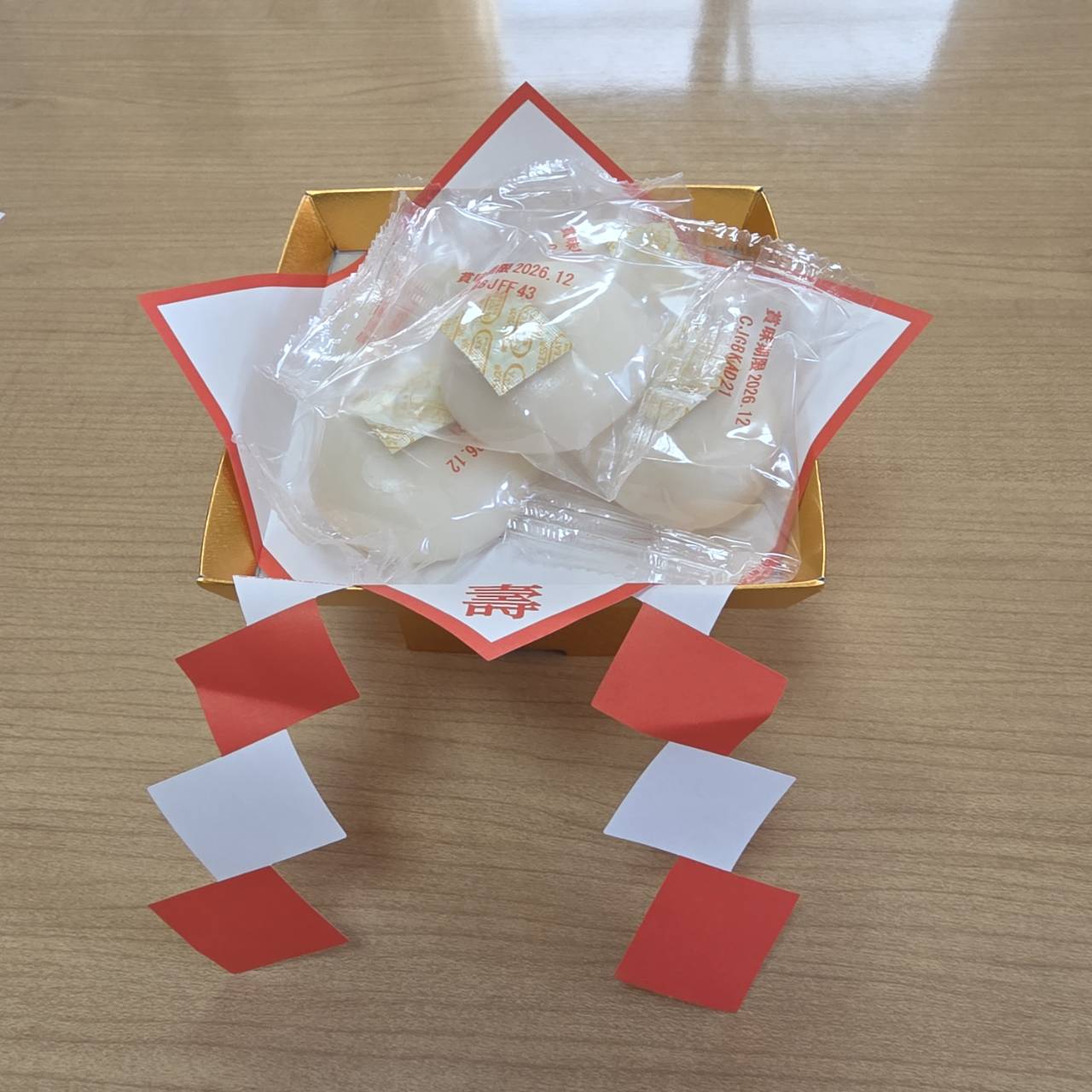 綺麗に並べたお餅